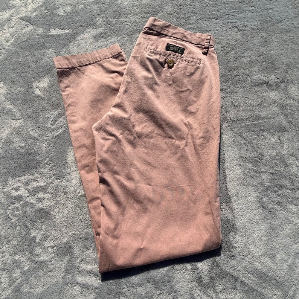 Banana Republic Aiden Chino Mens 30x32 Slim Fit Pink Mauve Stretch Cotton Pants